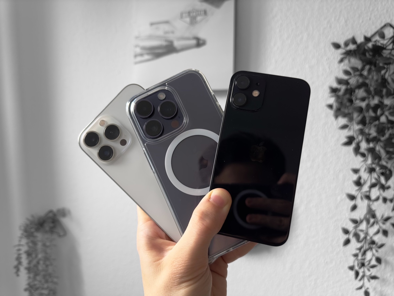 Verschiedene Smartphones aus Justins Equipment